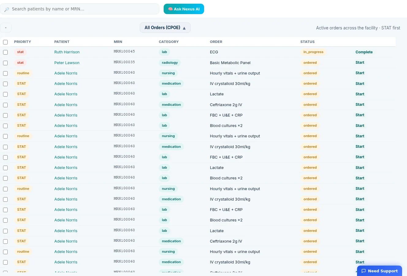 Orders and CPOE in Nexus Health